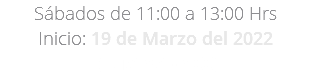 Sábados de 11:00 a 13:00 Hrs Inicio: 19 de Marzo del 2022 (Ilustrator CC)