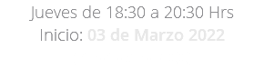 Jueves de 18:30 a 20:30 Hrs Inicio: 03 de Marzo 2022 (Photoshop CC)